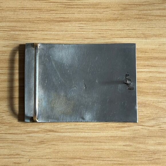 Vintage Western Mexico Signed Alpaca Silver and Mother of Pearl Belt Buckle - Picture 6 of 7